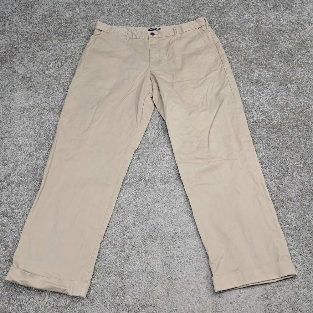 Lands' End Mens‎ Khaki Traditional Fit Cotton Stretch Chino Pants Size 38 x 30.5